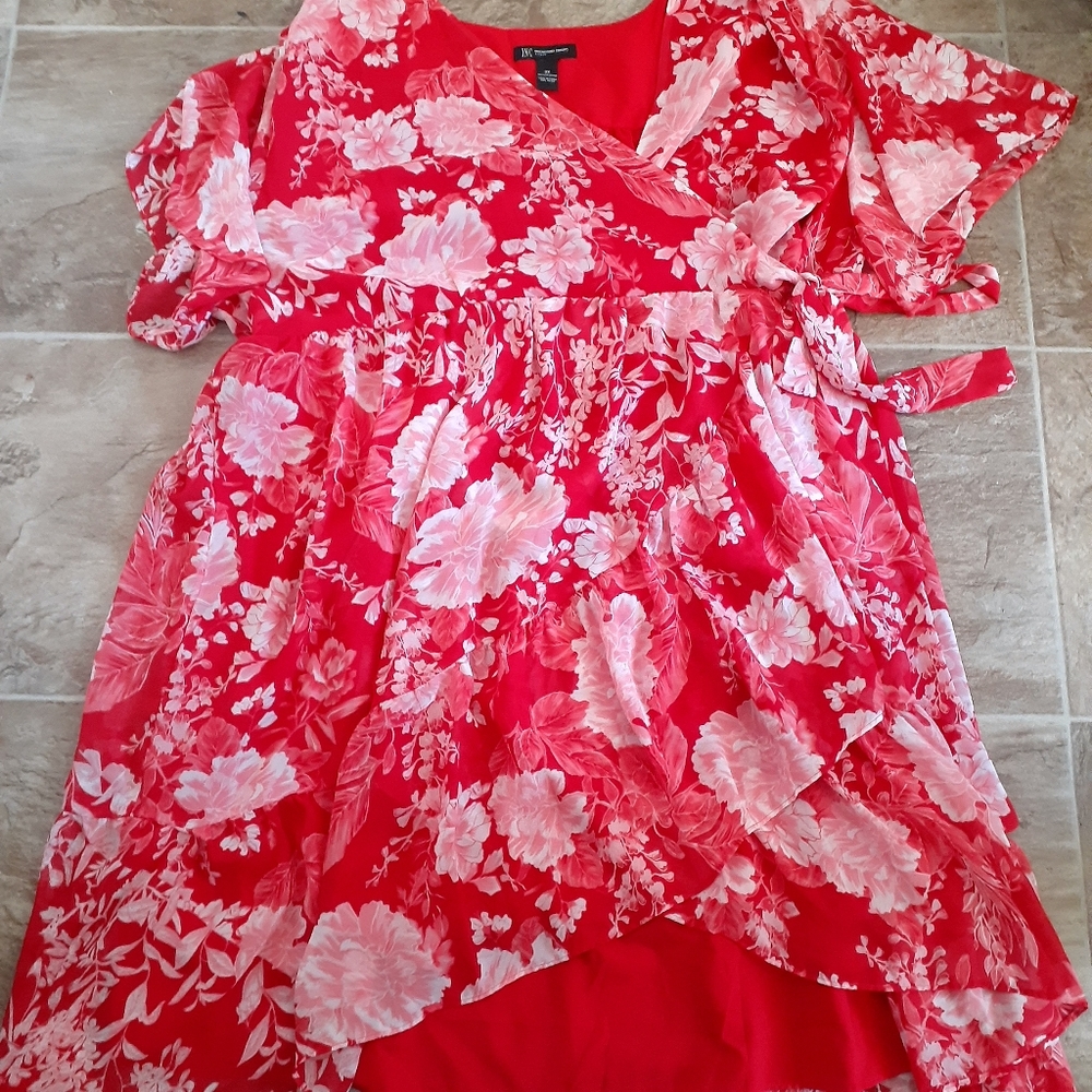 INC red wrap dress